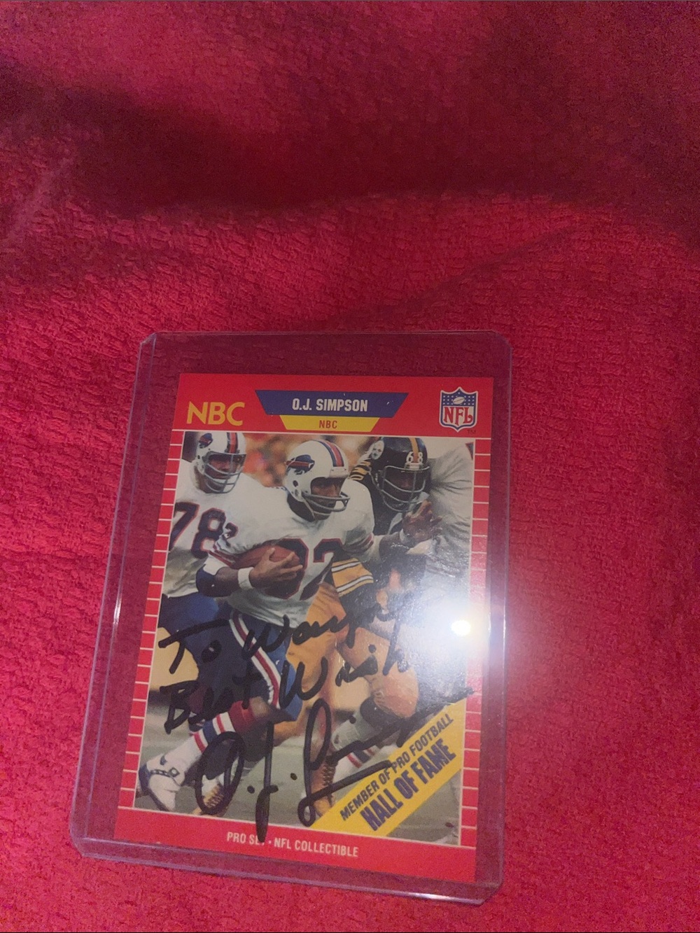 OJ Simpson Signed 1989 NBC Trading card
